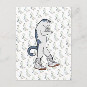 Städtische Boxerkatze in Sneaker Walk Fighter Postkarte