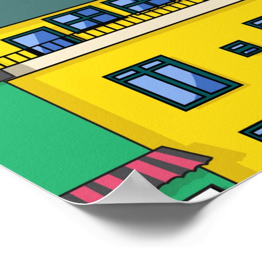 Städtische brasilianische Favela: farbenfroher Hin Poster (Ecke)