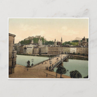 Städtische Brücke, Salzburg, Österreich-Ungarn, se Postkarte