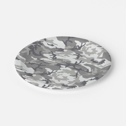 Städtische Camouflage Pappteller (Schrägansicht)