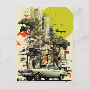 Städtische Collage Postkarte