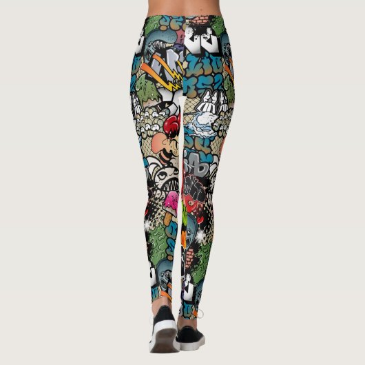 Städtische dynamische Straßenkunst Graffiti Kunstm Leggings (Rückseite)