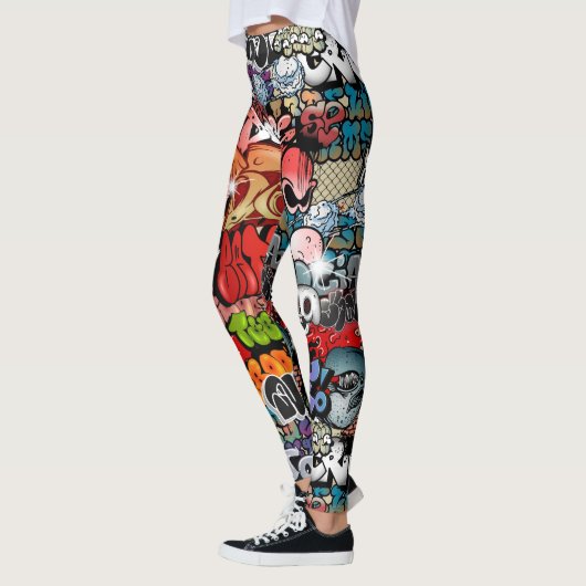 Städtische dynamische Straßenkunst Graffiti Kunstm Leggings (Links)