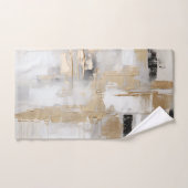 Städtische Eleganz: Abstrakte Fusion B & W & Gold Badhandtuch Set (Handtuch)