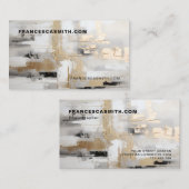 Städtische Eleganz: Abstrakte Fusion B & W & Gold Visitenkarte (Vorne/Hinten)