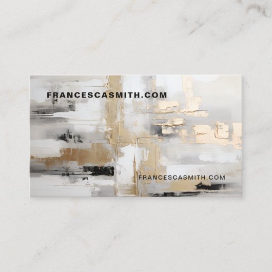 Städtische Eleganz: Abstrakte Fusion B & W & Gold Visitenkarte (Vorderseite)