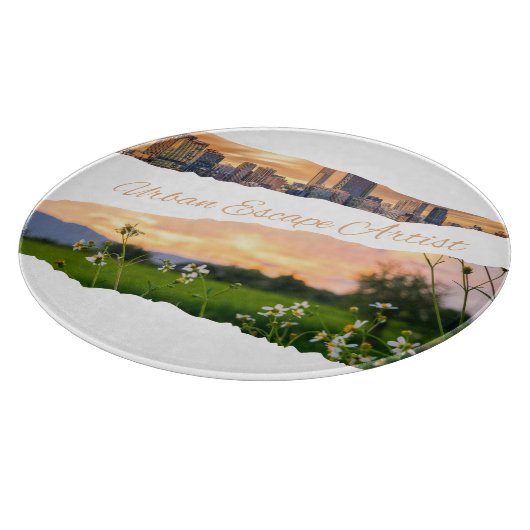 Städtische Escape Artist Stadt zu Natur Sunset Des Schneidebrett (Ecke)