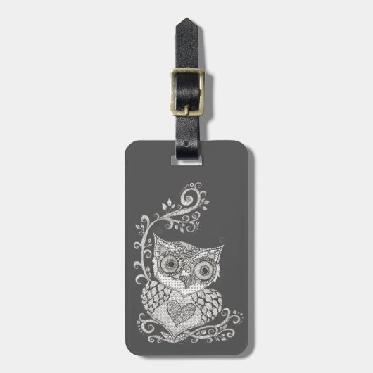 Städtische Eule Gepäckanhänger (Vorderseite vertikal)