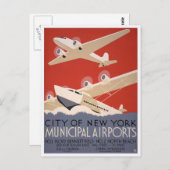 Städtische Flughäfen, 1936 Postkarte (Vorne/Hinten)