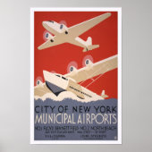 Städtische Flughäfen, 1936. Vintage Flugreise Poster (Vorne)