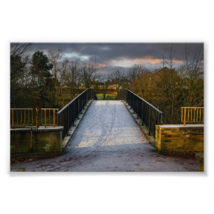 Städtische Frosty Footbridge, Bradford Fotodruck