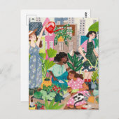 Städtische Gärtnerinnen - Illustrationen Postkarte (Vorne/Hinten)