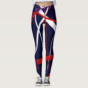 Städtische Geometrie Blau Weiß Rot Leggings