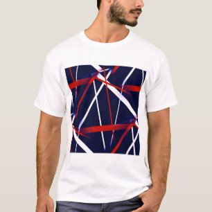 Städtische Geometrie Blau Weiß Rot T-Shirt