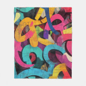 Städtische Graffiti-Collage mit kräftigen Farben   Fleecedecke (Vorderseite)