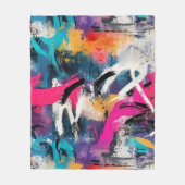 Städtische Graffiti-Collage mit kräftigen Farben Fleecedecke (Vorderseite)
