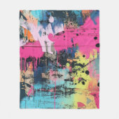 Städtische Graffiti-Collage mit kräftigen Farben Fleecedecke (Vorderseite)