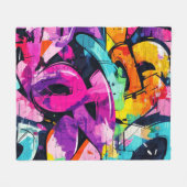 Städtische Graffiti-Collage mit kräftigen Farben   Fleecedecke (Vorderseite (Horizontal))