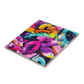 Städtische Graffiti-Collage mit kräftigen Farben Fliese (Seite)