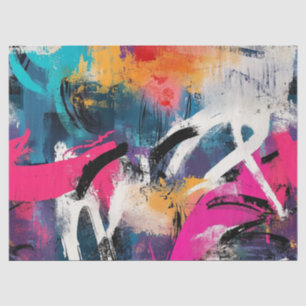 Städtische Graffiti-Collage mit kräftigen Farben   Seidenpapier