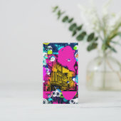 Städtische Graffiti Farbe Spritzer Design farbig Visitenkarte (Stehend Vorderseite)