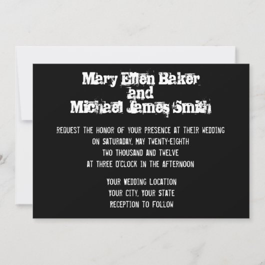 Städtische Graffiti-Hochzeits-Einladung Einladung (Vorderseite)