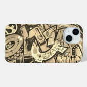 Städtische Graffiti-Kunst Beige Case-Mate iPhone Hülle (Rückseite (Horizontal))