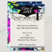 Städtische Graffiti Spritzer Abschluss Einladung (Vorne/Hinten)