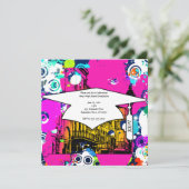 Städtische Graffiti Spritzer Abschluss Einladung (Stehend Vorderseite)