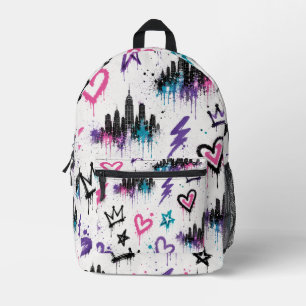 Städtische Graffiti-Straßenkunst NYC-Skyline  Bedruckter Rucksack