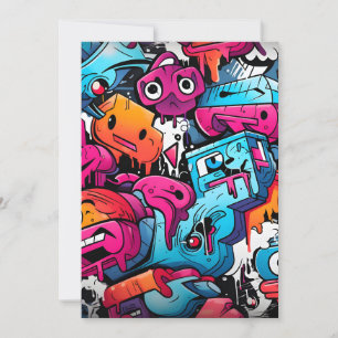 Städtische Graffiti-Straßenkunst Splash Feiertagskarte