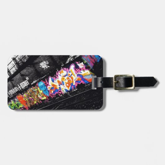 städtische Graffitistraßenkunst schwarz u. Weiß Gepäckanhänger (Vorderseite horizontal)