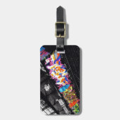 städtische Graffitistraßenkunst schwarz u. Weiß Gepäckanhänger (Vorderseite vertikal)