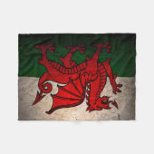 Städtische Grunge-Wales-Flaggen-Fleece-Decke Fleecedecke (Vorderseite (Horizontal))