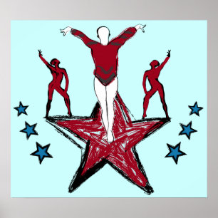 Städtische Gymnastik - Illustration Poster