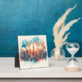 "Städtische Harmonie: Ein Stadtbild in Wasserfarbe Fotoplatte (InSitu)