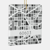 Städtische Karte Zip Code Architektonisches Design Keramikornament (Rechts)