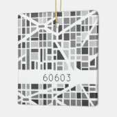 Städtische Karte Zip Code Architektonisches Design Keramikornament (Links)