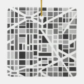 Städtische Karte Zip Code Architektonisches Design Keramikornament (Rückseite)