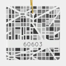 Städtische Karte Zip Code Architektonisches Design Keramikornament
