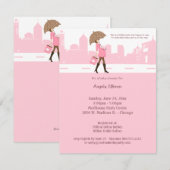 Städtische Kinderdusche in Pink und Rosa Einladung (Vorne/Hinten)