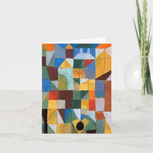 Städtische Komposition mit gelben Fenstern von Pau Dankeskarte (Vorderseite)