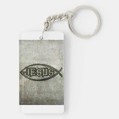 Städtische konkrete Jesus-Fische Schlüsselanhänger (Rückseite)