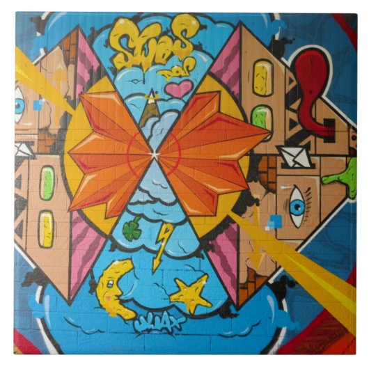 Städtische Kunst 17. Fliese (Vorderseite)