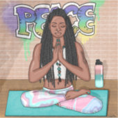 Städtische Kunst | Hübsche Frau, die Meditation du Aufkleber (Vorderseite)