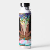 Städtische Kunst | Hübsche Frau, die Meditation du Trinkflasche (Links)