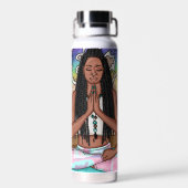 Städtische Kunst | Hübsche Frau, die Meditation du Trinkflasche (Rückseite)