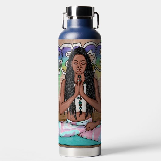 Städtische Kunst | Hübsche Frau, die Meditation du Trinkflasche (Vorderseite)