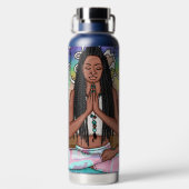 Städtische Kunst | Hübsche Frau, die Meditation du Trinkflasche (Rückseite)