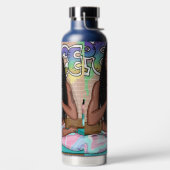 Städtische Kunst | Hübsche Frau, die Meditation du Trinkflasche (links)